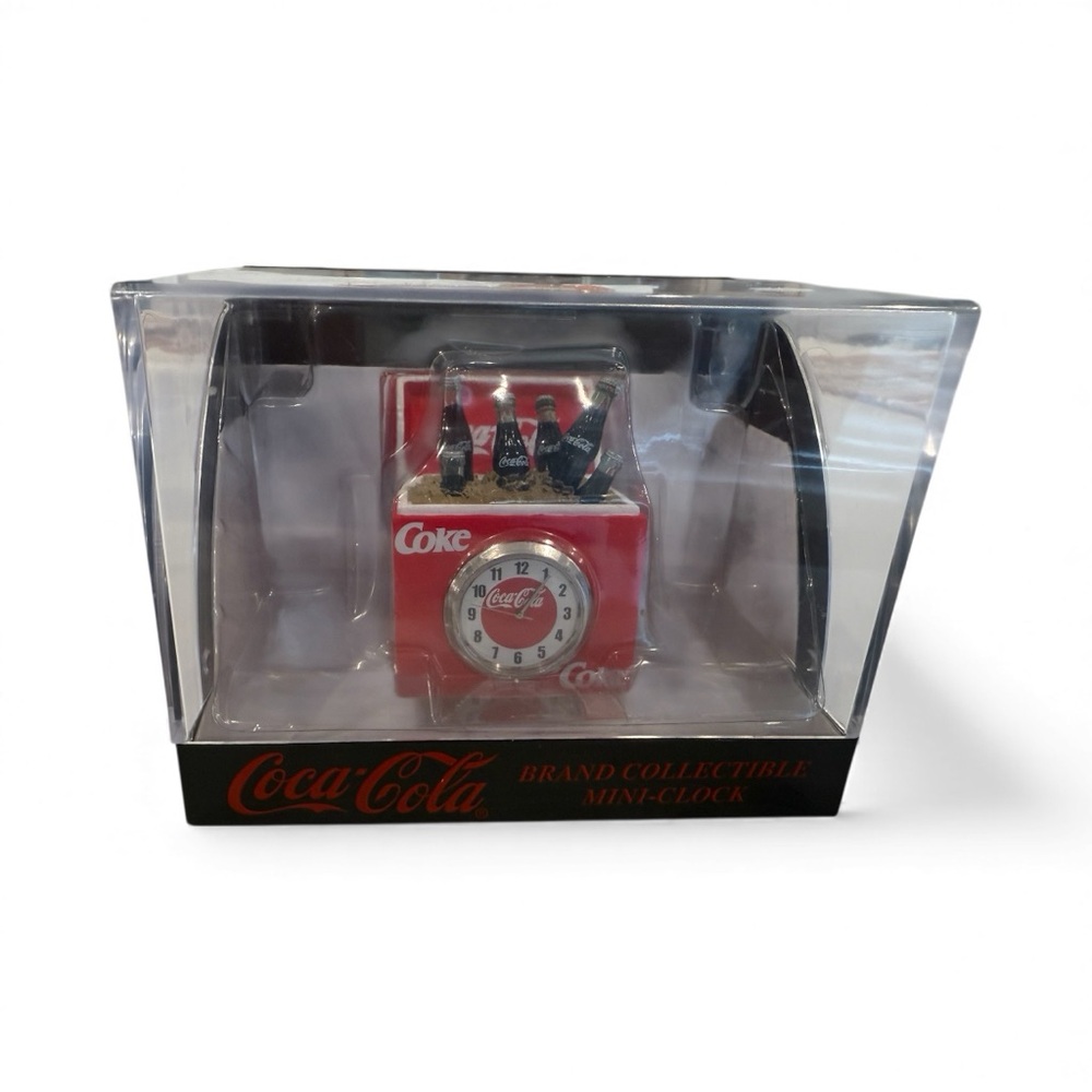 Coca-Cola Brand Collectible Mini Clock 1999 in original packaging